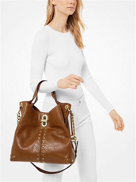 michael kors uptown astor large shoulder tote khaki leather|Michael Kors astor legacy bags.